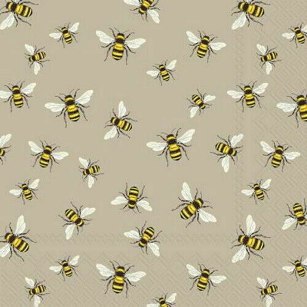 Boston International - Lovely Bees Linen Cocktail Napkin - C861166